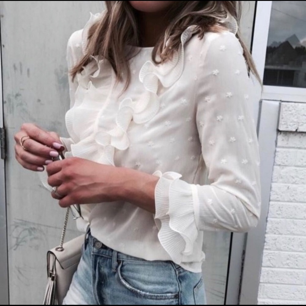 Boutique Romantic retro RUFFLES BLOUSE - Picture 2 of 6